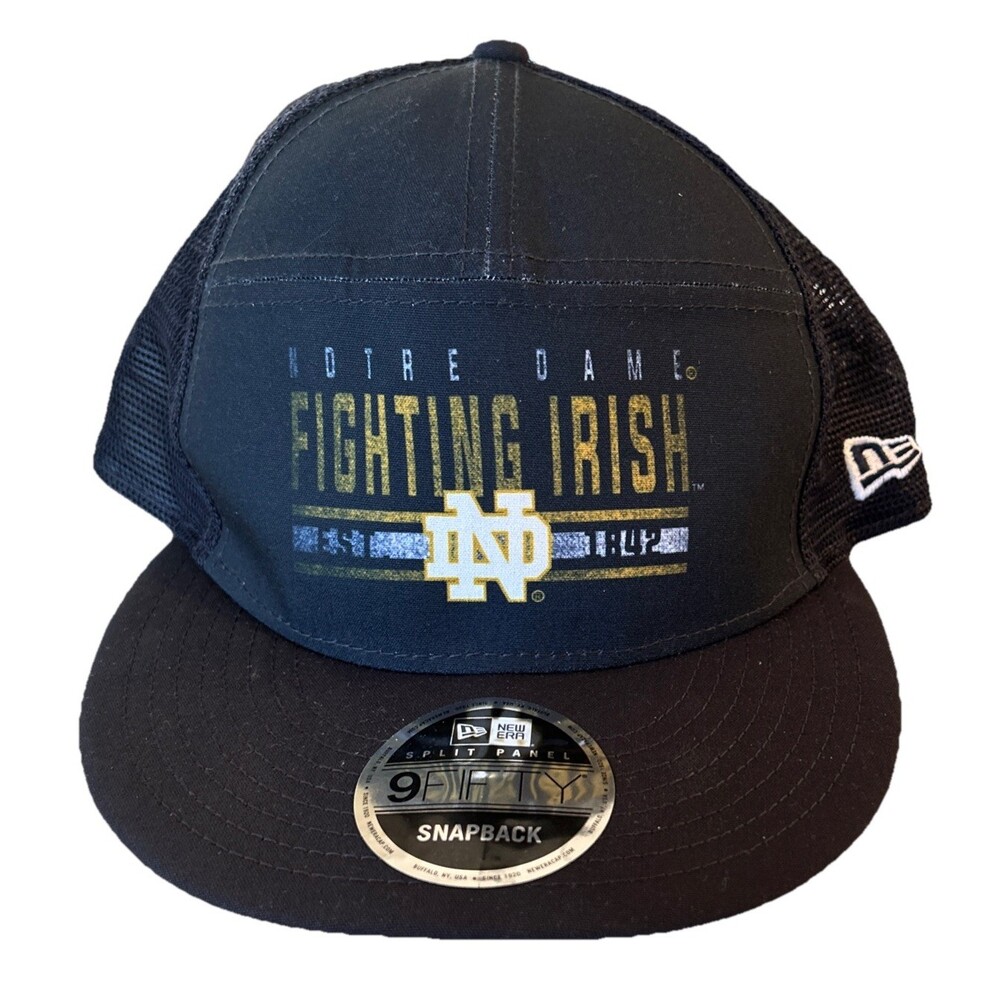 NWT New Era Notre Dame Fighting Irish Fade Out Trucker Snapback 9FORTY Navy